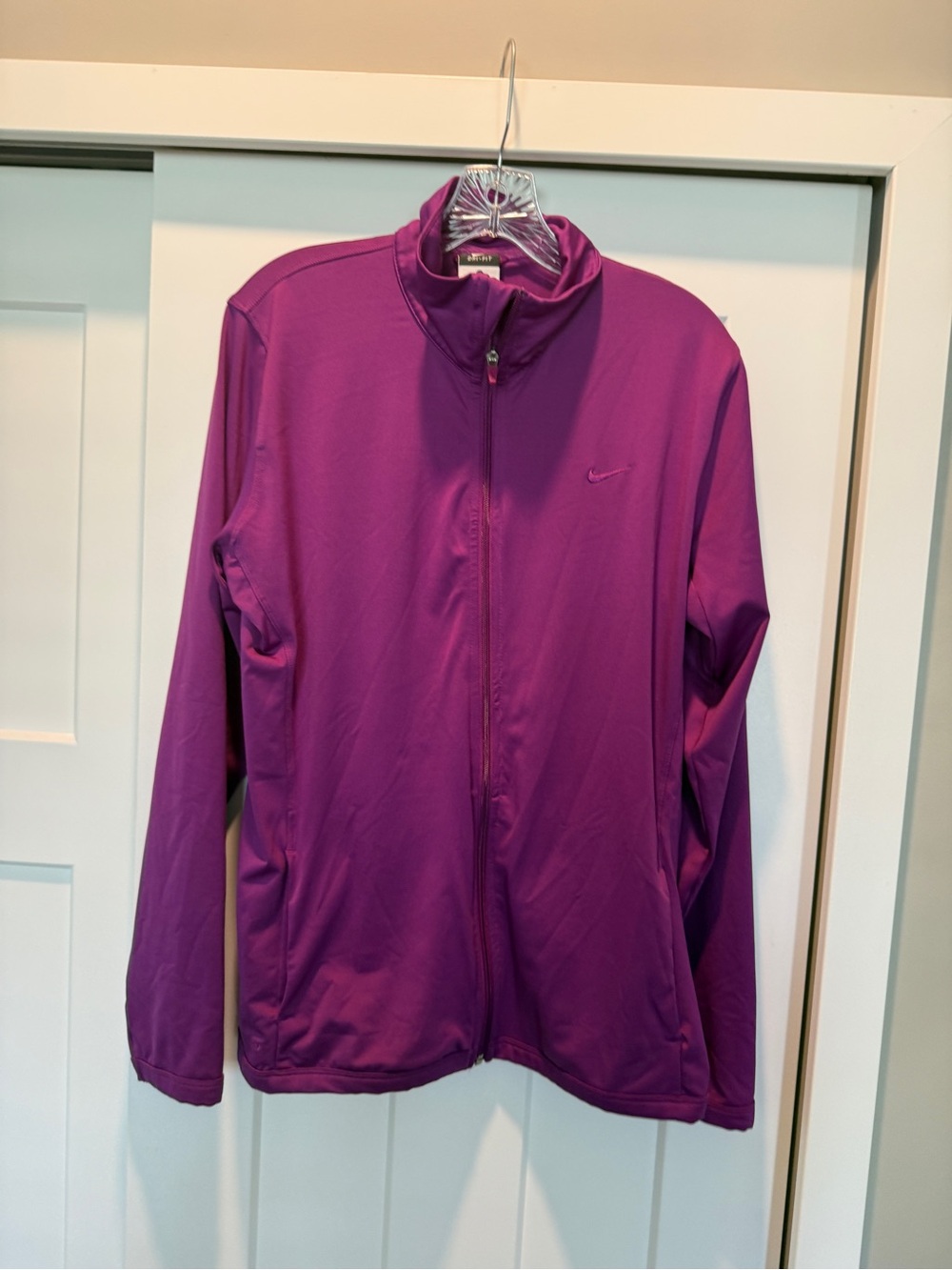 Nike Women's Dri-fit Magenta Full-Zip Athletic Jacket-size XL